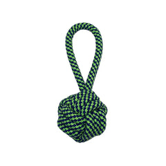 Amazing Pet Rope Ball W/Loop Handle Blue/Green 4.5"