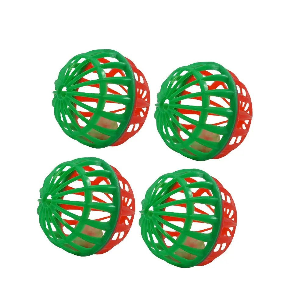 Amazing Pet Cat Toy Lattice Jingle Balls 4Ct