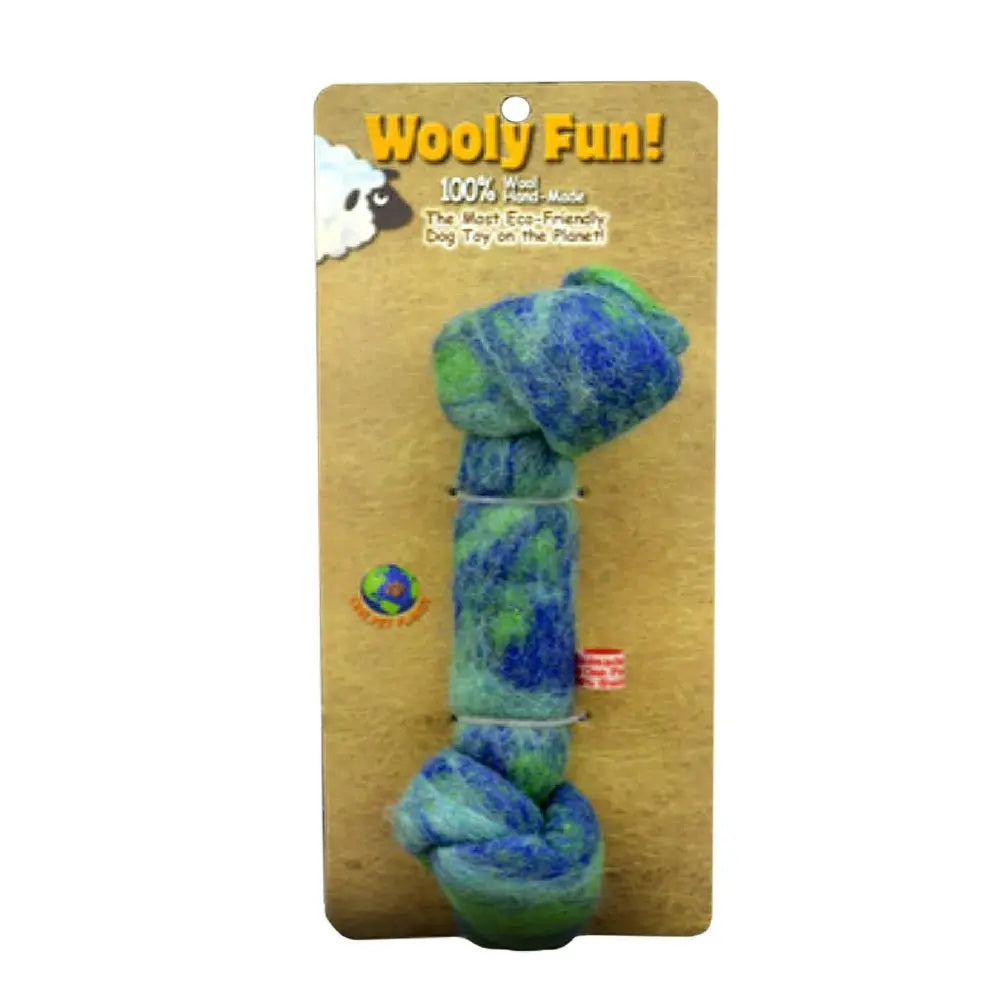 Amazing Pet Wooly Fun Knotted Bone 8.5" Blue