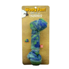 Amazing Pet Wooly Fun Knotted Bone 8.5" Blue