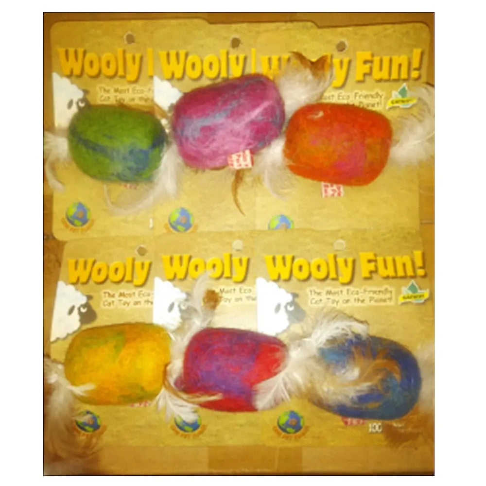 Amazing Pet Cat Wooly Fun Feather Barrel Small
