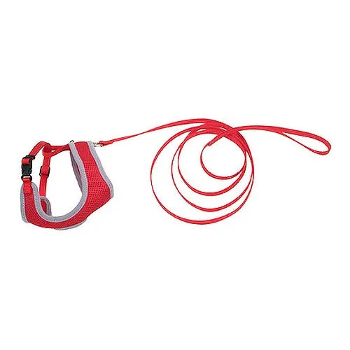 Coastal Comfort Soft Cat Mesh Harness with 6' Leash Red