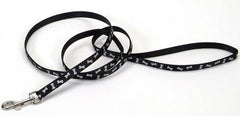 Pet AttireLead 6'x5/8 Black w/Bones