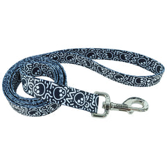 Pet AttireLead 6'x5/8 Black w/Skulls