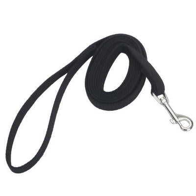 Coastal Train Right Cotton Web Leash Black 5/8" x 6'