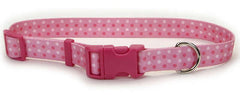 Pet Attire Adj Collar 10-14x5/8 Pink w/Dots
