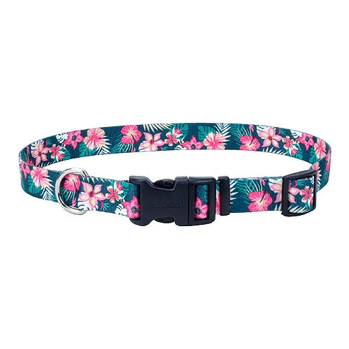 Pet Attire Styles Adjustable Collar 10-14x5/8 Tropical Flower