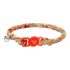 Coastal Safe Cat Round Fashion Collar 8-12x3/8 Red Floral