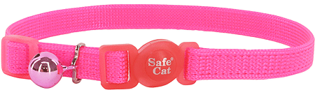 Coastal Safe Cat Adjustable Collar 8-12x3/8 Hot Pink