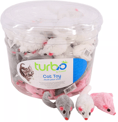 Coastal TurboCat Toy Bin Furry Mice 90ct
