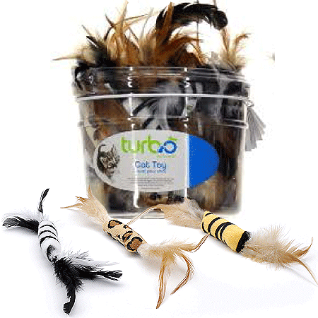 Coastal TurboCat Toy Bin Feather Toys 51ct