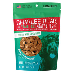 Charlee Bear Meaty Bites Beef Liver W/Apple 2.25Oz