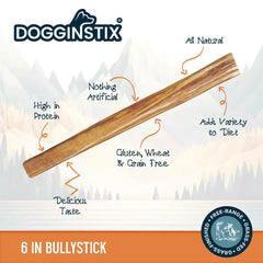 DOGGINSTIX Bully Sticks 6" Standard
