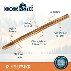 DOGGINSTIX Bully Sticks 12" Standard