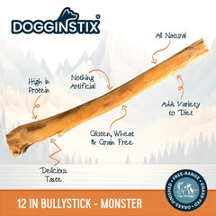 DOGGINSTIX Bully Sticks 12" Monster