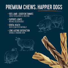 DOGGINSTIX Braided Lamb Collagen 12"
