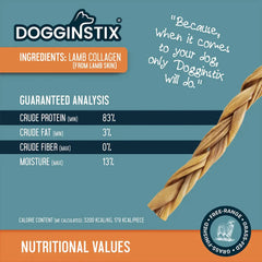 DOGGINSTIX Braided Lamb Collagen 12"