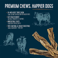DOGGINSTIX Braided Beef Tripe 24"