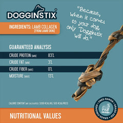 DOGGINSTIX Lamb Collagen Double Knots