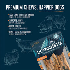DOGGINSTIX Braided Lamb Collagen 6" 5pk