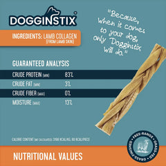 DOGGINSTIX Braided Lamb Collagen 6" 5pk