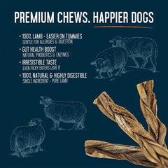 DOGGINSTIX Braided Lamb Tripe 6"