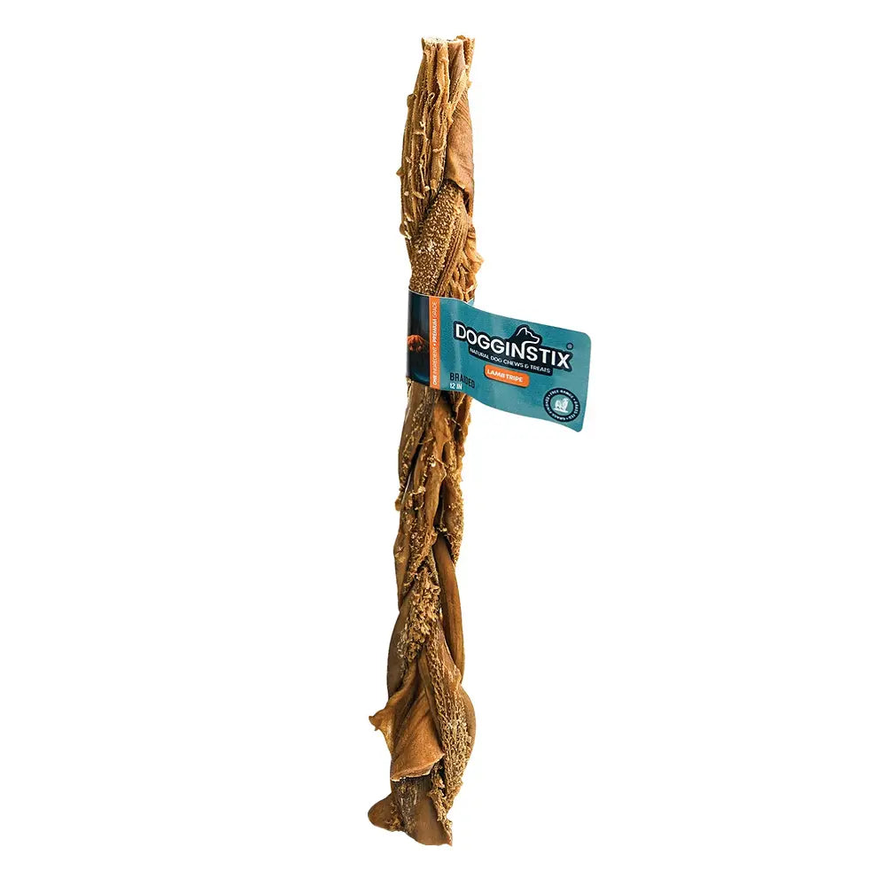 DOGGINSTIX Braided Lamb Tripe 12"