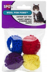 ETHICAL/SPOT Wool Pom Poms w/Catnip 4pk