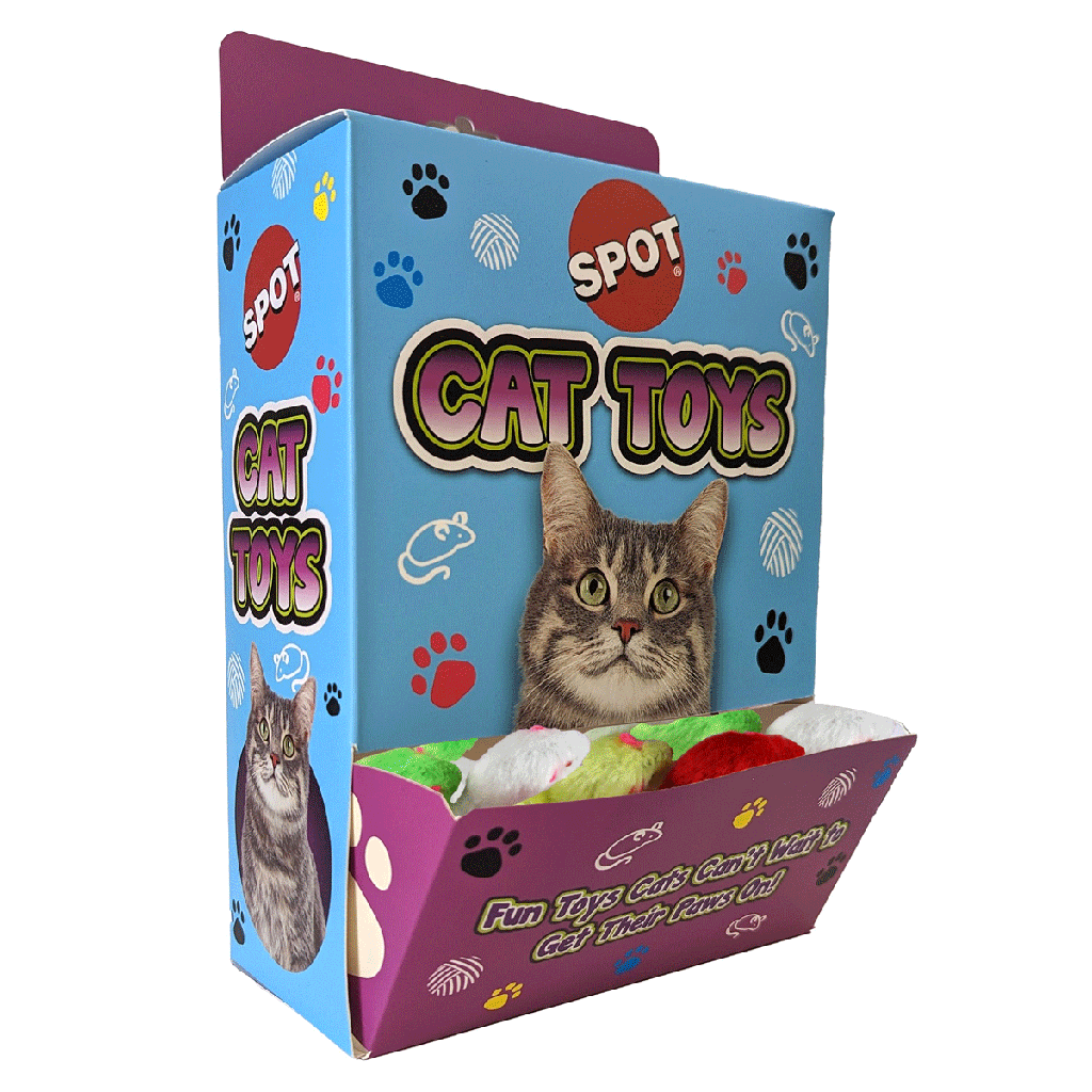 ETHICAL/SPOT Cat Display - Colorful Plush Mice 96pc