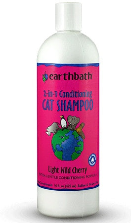 Earthbath 2-In-1 Conditioning Cat Shampoo Light Wild Cherry 16Oz