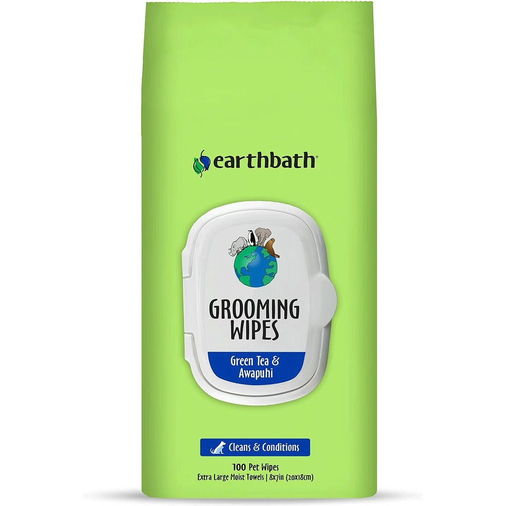 Earthbath Grooming Wipes Green Tea And Awapuhi 100Ct