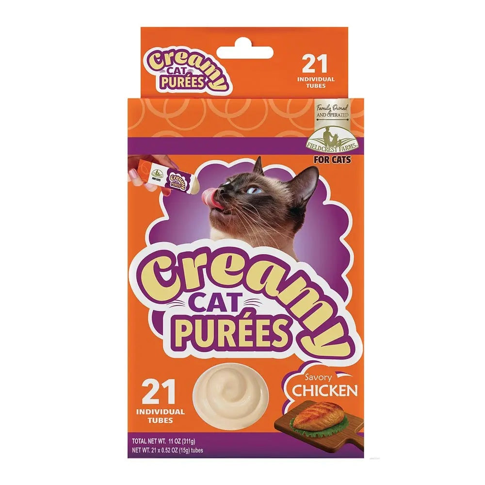 FIELDCREST FARMS Cat Purees Chicken 21 ct