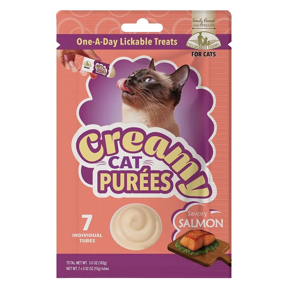 FIELDCREST FARMS Cat Purees Salmon 7 pk