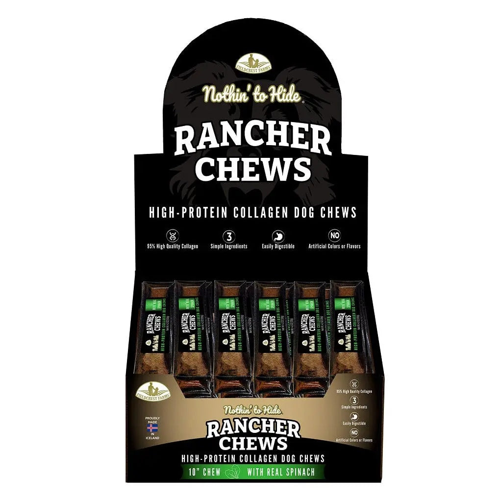 NOTHIN' TO HIDE Rancher Chew Spinach 10" 24pc Box