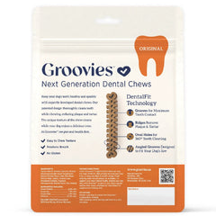 GROOVIES Dog Dental Chews 6oz Large 6ct