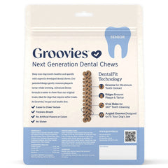 GROOVIES Senior Dog Dental Chews 12oz Large 12ct