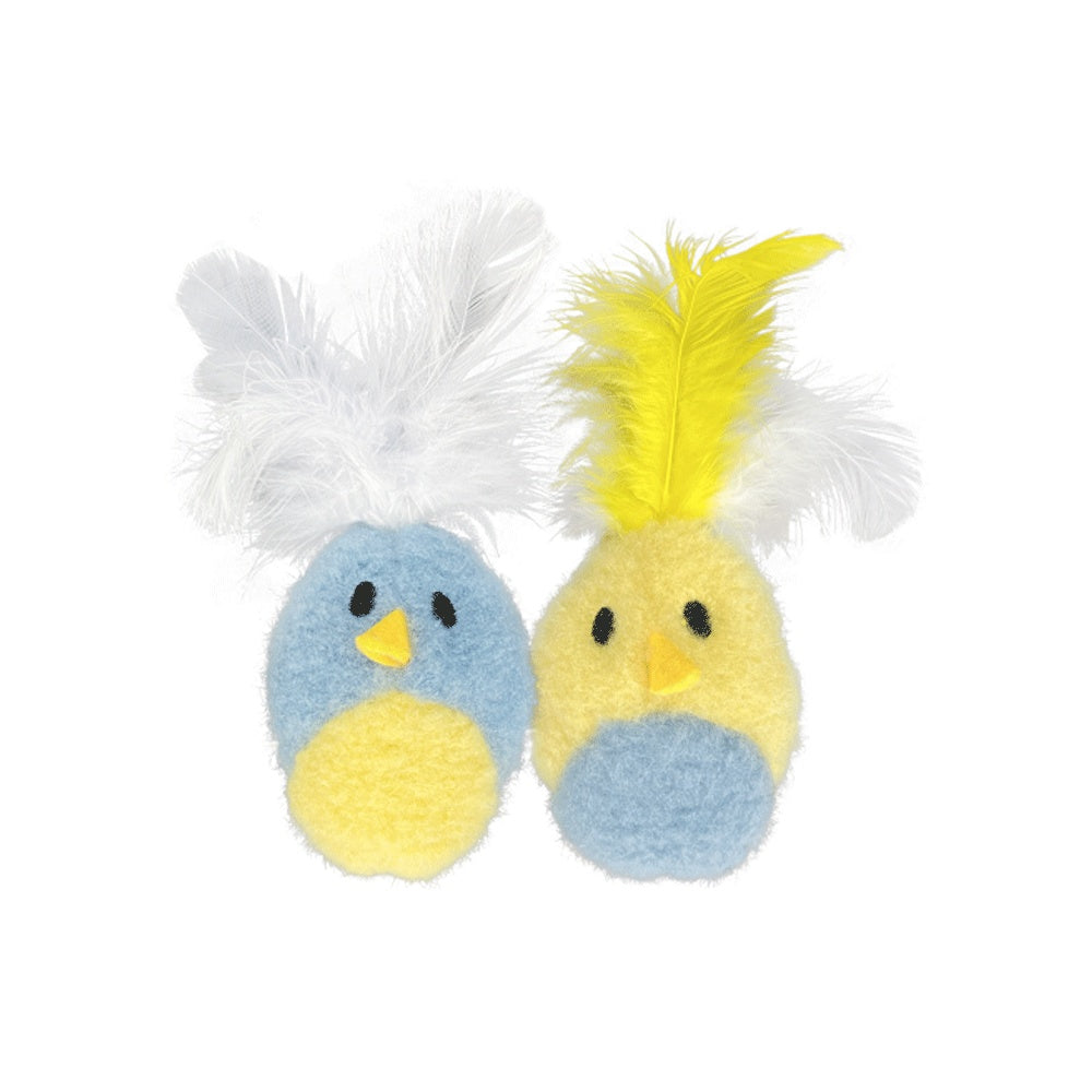 Multipet Feather Bird W/Catnip Cat Toys 2Pk