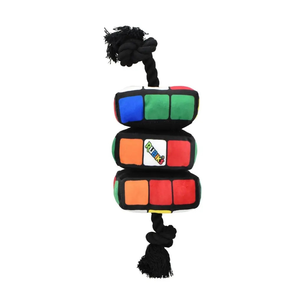 Multipet Rubik'S Cube Rope W/3 Plush Cubes 11.8"