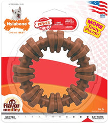 Nylabone Power Chew Textured Dog Chew Ring Toy Flavor Medley