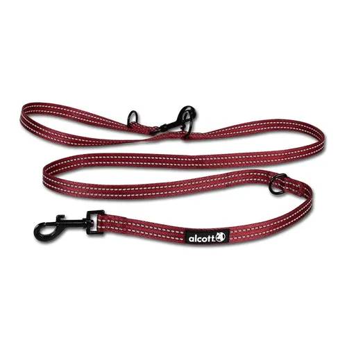 P.A.W. 5 in 1 Adjustable Leash Red