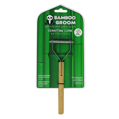 ALCOTT Bamboo Groom Dematting Comb 10 Stainless Steel Teeth
