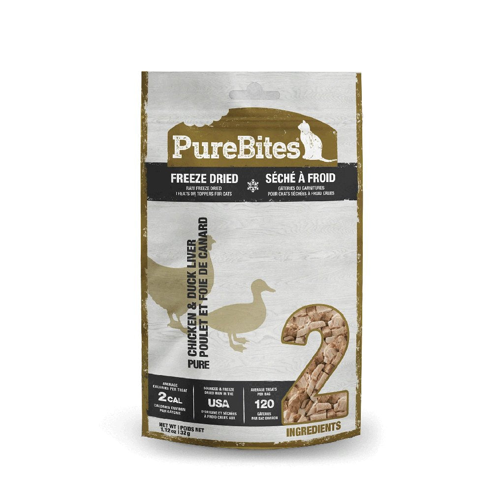 PURE BITES Cat Treats Freeze Dried Chicken Breast & Duck 1.12oz