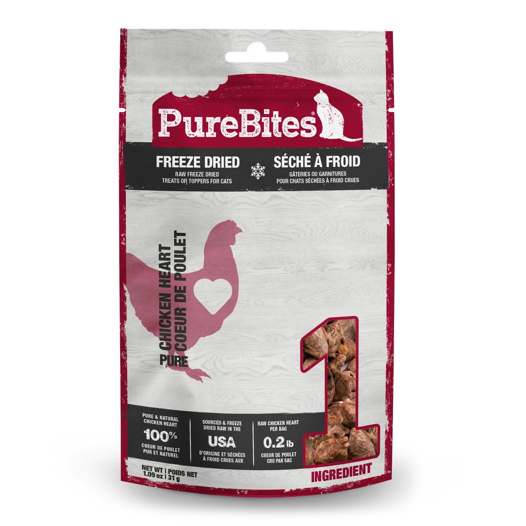 PURE BITES Cat Treats Freeze Dried Chicken Heart 1.09oz