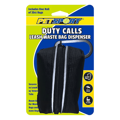 PETSPORT Duty Calls Leash Waste Bag Dispenser + 20ct Roll