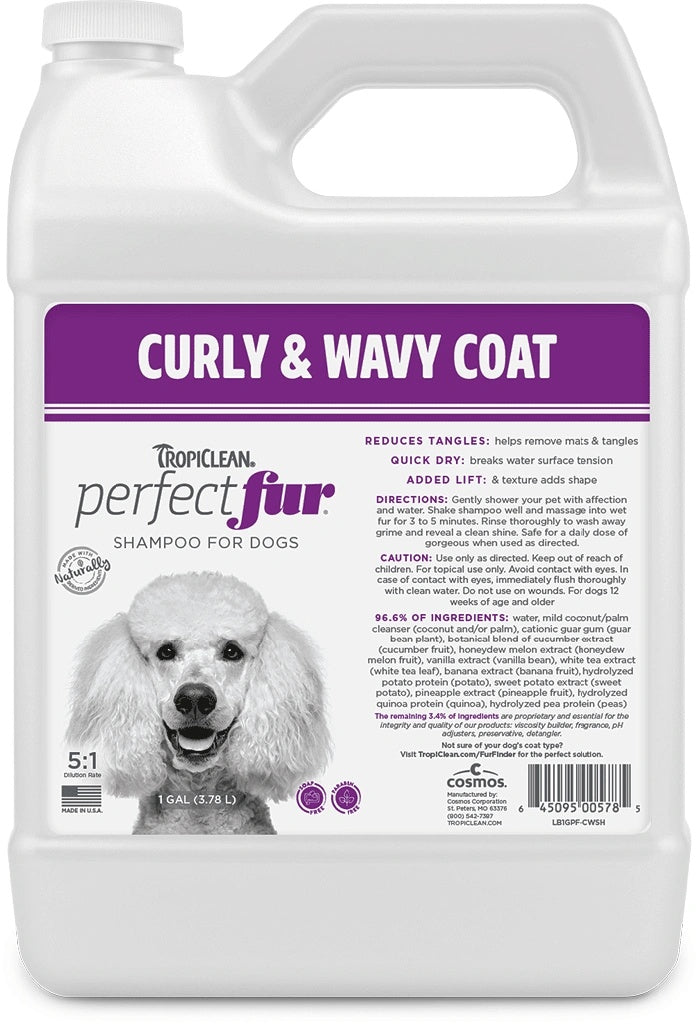 Tropiclean Perfectfur Curly And Wavy Coat Shampoo 5:1 - Gallon