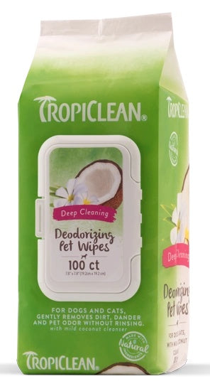 Tropiclean Wipes Deep Cleaning 100Ct