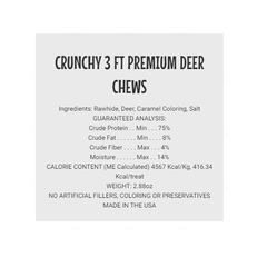 Etta Says Premium Crunchy Chews - Deer - 3ft 18ct Bulk