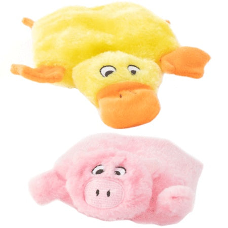 Zippy Paws Squeakie Pad 2-Pack Duck And Pig