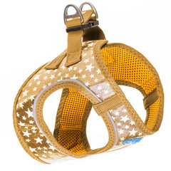 Plush Step In Glitter Glow Harness - Gold 2X Small