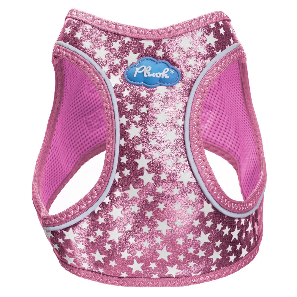 Plush Step In Glitter Glow Harness Pink 3X Small